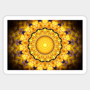 Golden Petal Mandala Kaleidoscope pattern Sticker